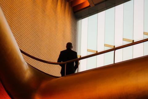 silhouette of a business person